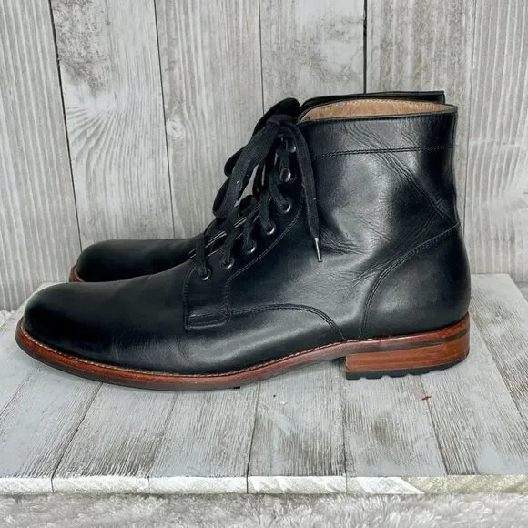 Mens Warfield & Grand Ankle Black Leather Boots Size 10 - Picture 4 of 9